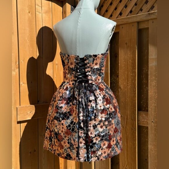 🆕 BRONX & BANCO 🧿 NWOT Maraya Floral Sequin Mini Dress, Pink Multi, Sz XS US 2 - Picture 8 of 17